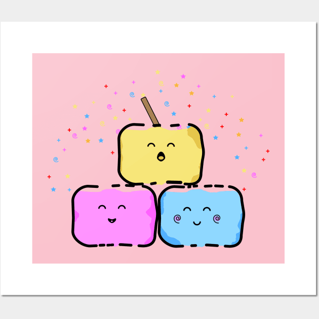 marshmallow cute Wall Art by dodolanlaku